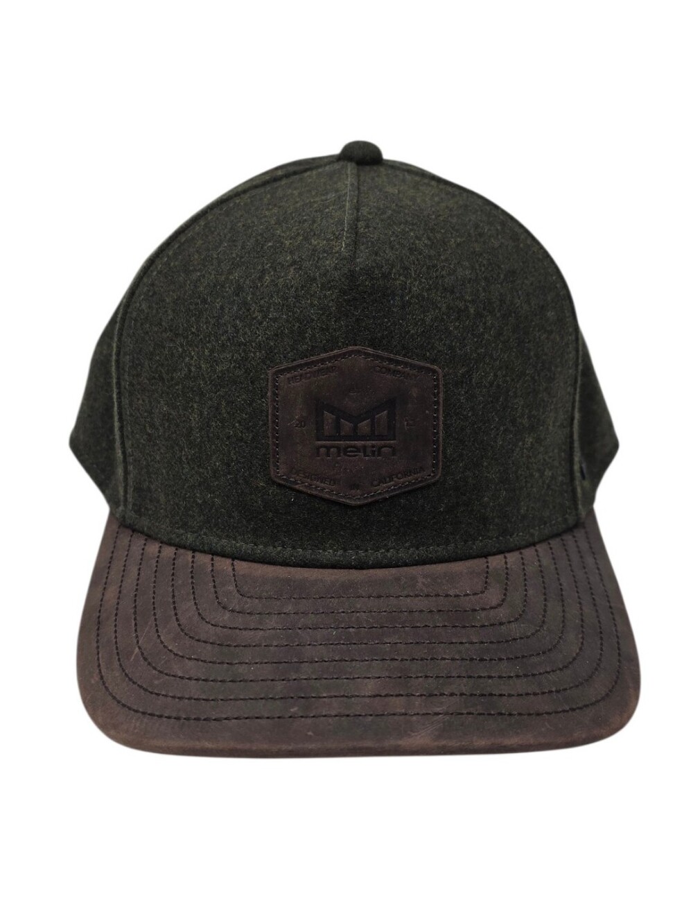 NWOT Melin Odysea Scout Thermal Merino Wool Leather Hat Olive Brown Classic
